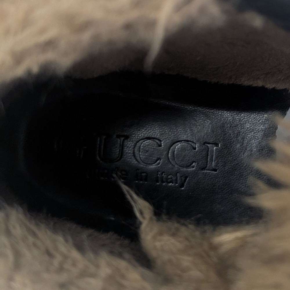 Gucci men's Ace high-top sneakers with Fur Lining Size 8.5 - Picture 11 of 11